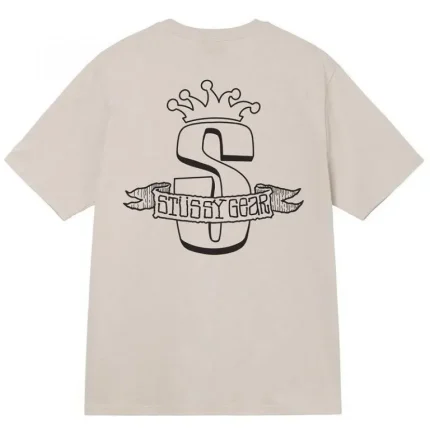 Stussy Brown Graphic Tee Hollow Letter