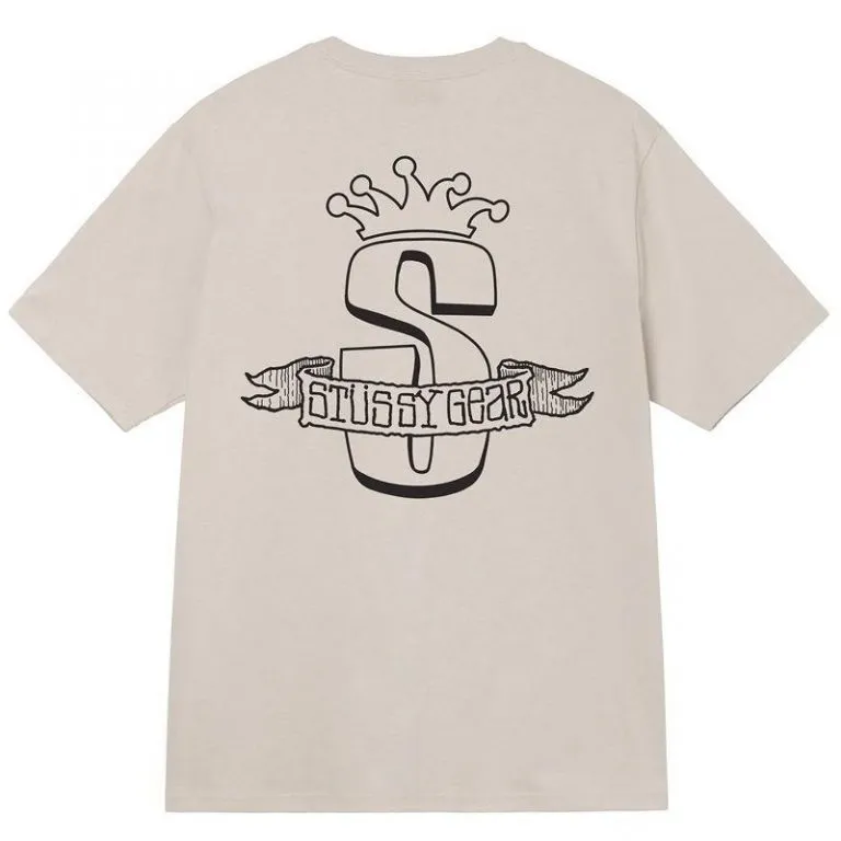 Stussy Brown Graphic Tee Hollow Letter Stussy Brown Graphic Tee Hollow Letter