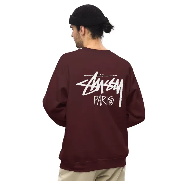 Stussy Paris Crewneck Sweatshirt Maroon Stussy Paris Crewneck Sweatshirt Maroon