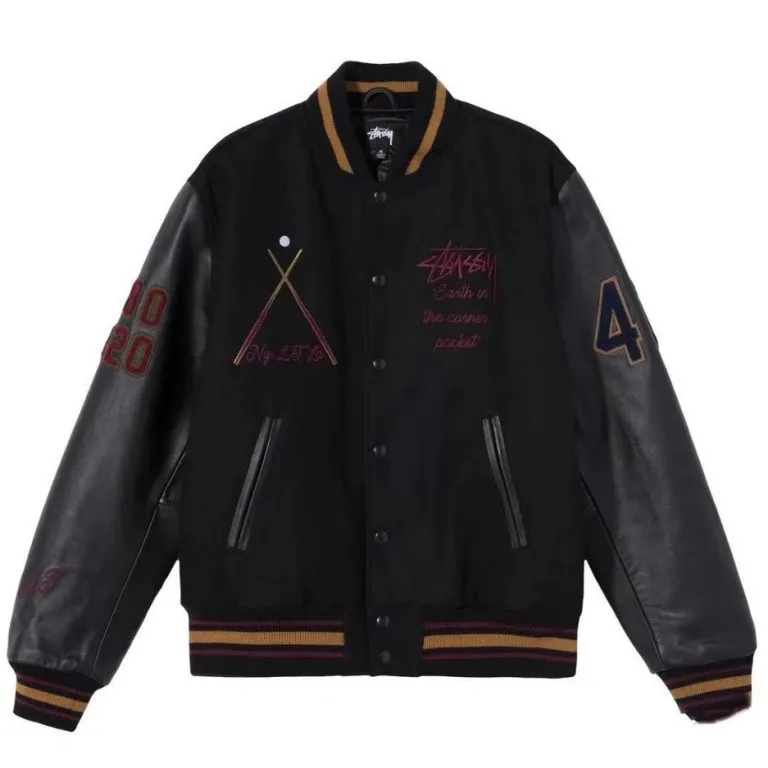 Stussy Varsity Jacket 40Th Anniversary Windbreaker Black Stussy Varsity Jacket 40Th Anniversary Windbreaker Black