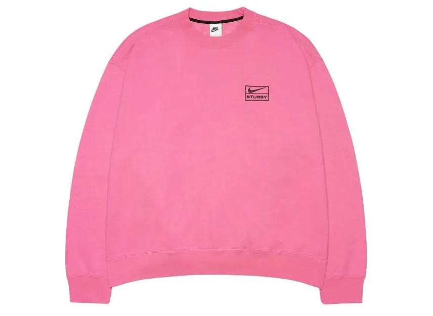Stussy × Nike NRG Washed Fleece Crew Pink Stussy × Nike NRG Washed Fleece Crew Pink