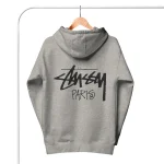 Unisex Stussy Paris Hoodie grey