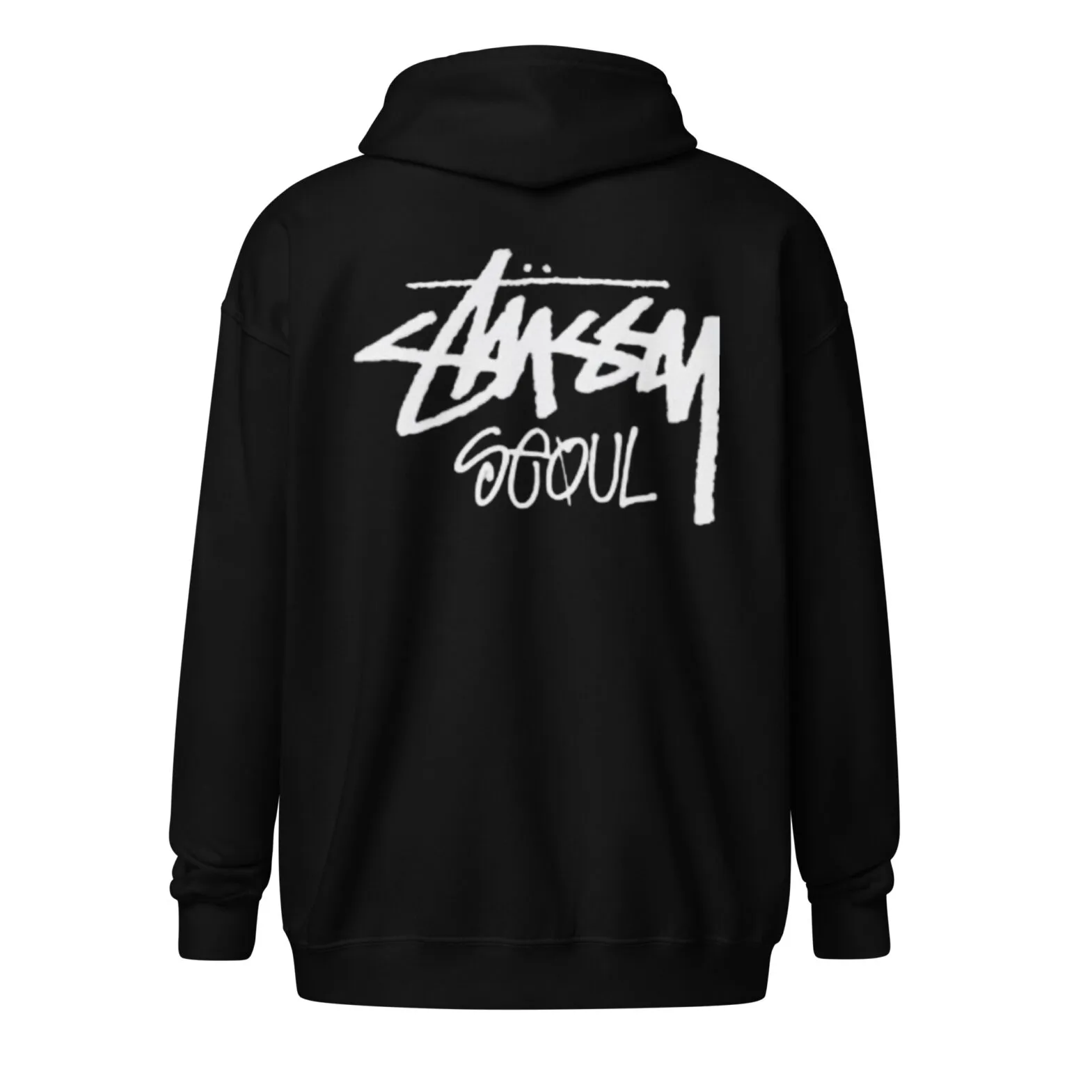 Unisex Stussy Seoul zip hoodie black Unisex Stussy Seoul zip hoodie black